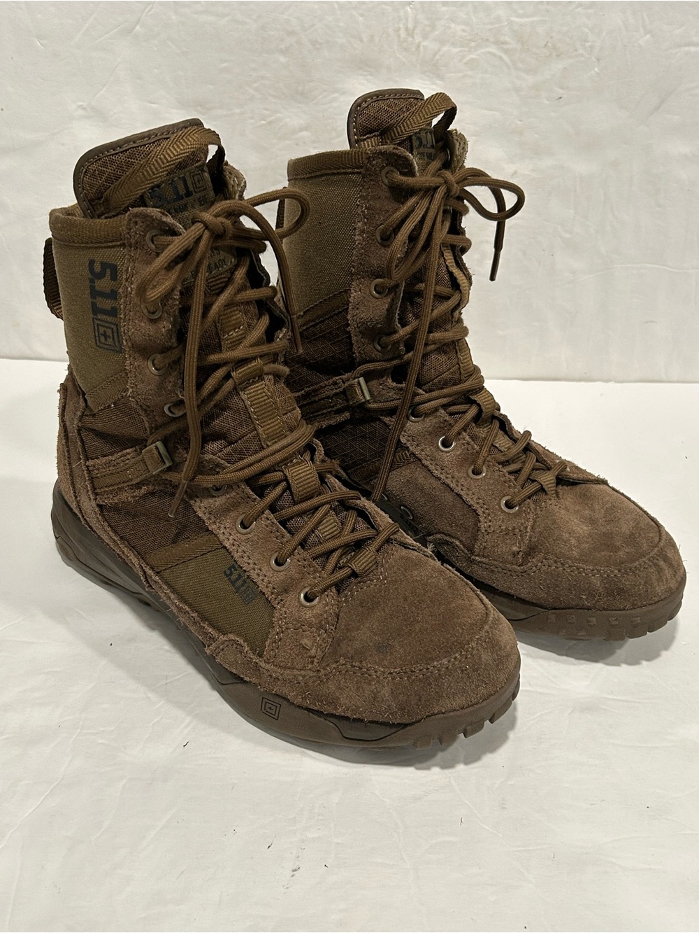 5.11 Tactical A/T 8" Mens Boots Dark Coyote Brown Non-Zip Boot 12422 Size 8